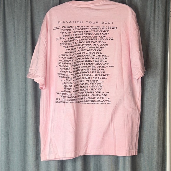 RARE!! 2001 Men's U2 Pink Graphic Band tour T-Shirt - Picture 5 of 6